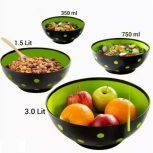 فروش عمده ست کاسه پلاستیکی خالدار 4 عددی