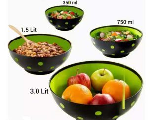 فروش عمده ست کاسه پلاستیکی خالدار 4 عددی