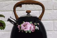 فروش عمده کتری سوتی کف چدن دسته چوبی