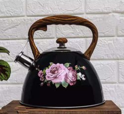 فروش عمده کتری سوتی کف چدن دسته چوبی