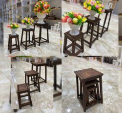 چهار پایه 3 سایز مربع چوبی