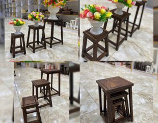 چهار پایه 3 سایز مربع چوبی