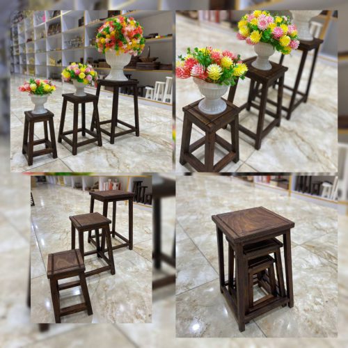 چهار پایه 3 سایز مربع چوبی