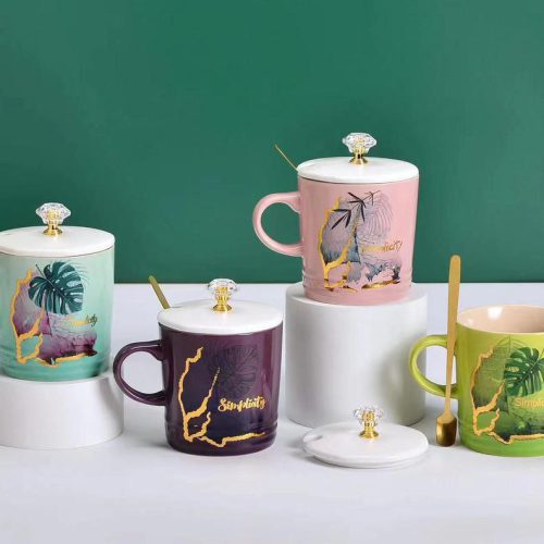 پخش عمده ماگ قاشق دار درب سرامیکی