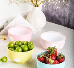 فروش عمده کاسه 4 عددی بزرگ خالدار