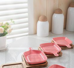 فروش عمده اردو مزه تابه گریل مربع تک دسته 4خانه