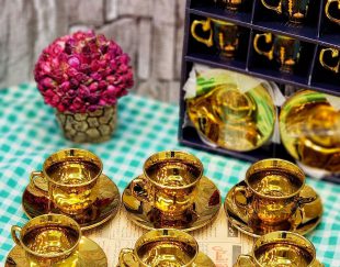 12 پارچه قهوه خوری عربی طلایی