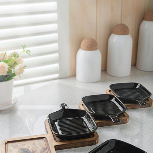 فروش عمده اردو مزه تابه گریل مربع تک دسته 4خانه