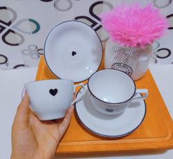 ست فنجان و نعلبکی قلبی