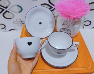 ست فنجان و نعلبکی قلبی