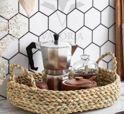 خاص ترین سبد بیضی حصیری دسته دار