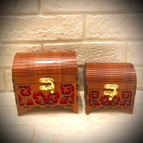 صندوق چوبی دکوری بزرگ برای هدیه یا دکوراسیون