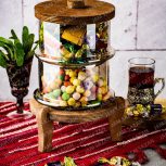 شکلات خوری  دو طبقه چوبی گرد