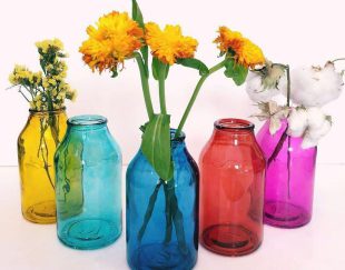 گلدان رنگی شیشه ای مدل آمازون، دکوراسیونی زیبا و جذاب