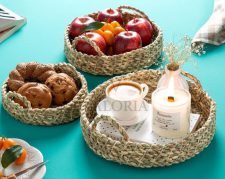 سبد ۳تایی حصیری دسته دار، زیبایی و نظم در آشپزخانه