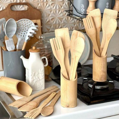 ست کفگیر بامبو – زیبایی و سلامت در آشپزخانه