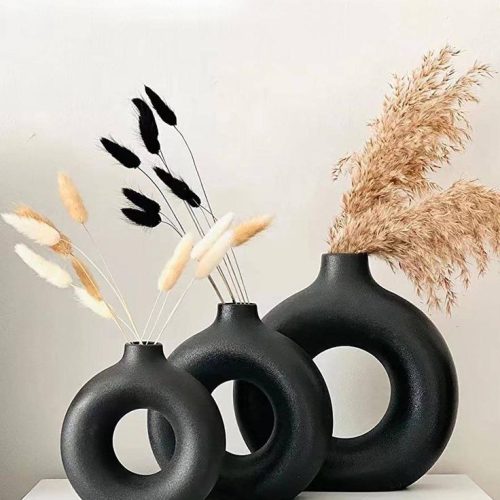 گلدان حلقه ای ۳ سایز و ۳ رنگ: دکوراسیونی شیک و مدرن