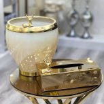 سطل و دستمال کاراملی دو پوسته رنگ طلایی