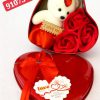 جعبه فلزی قلب گل و خرس – دکوراسیونی زیبا و رمانتیک