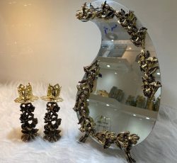 آینه و شمعدان ترمه بزرگ، مناسب برای دکوراسیون های سنتی و کلاسیک