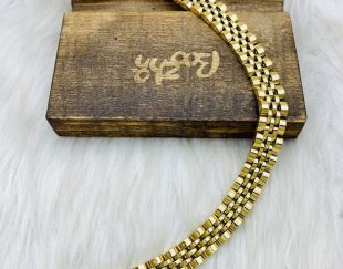 دستبند استیل رولکس طلایی پهن، مشابه طلا، زیبا و ظریف