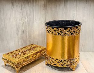 سطل و دستمال کاغذی طلایی، زیبایی و ظرافت را به منزل شما هدیه می‌دهد!