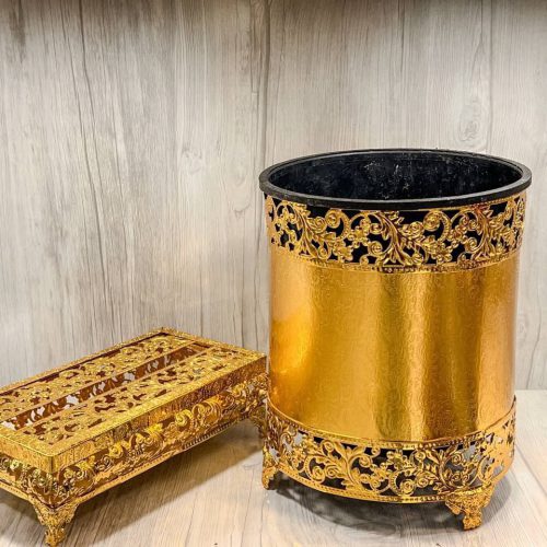 سطل و دستمال کاغذی طلایی، زیبایی و ظرافت را به منزل شما هدیه می‌دهد!