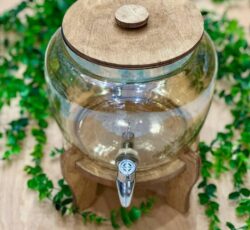 کلمن شیشه ای زیر چوبی شامپاینی