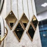 آینه دکوراتیو پنج تیکه زنجیردار لوزی