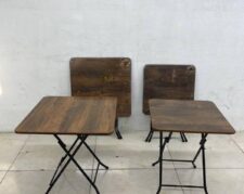 میز چوبی پایه فلزی