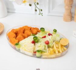 سینی بیضی  آکرولیک نشکن لب طلا
