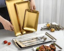 سینی استیل طلایی