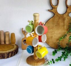 آویز فنجان چوبی