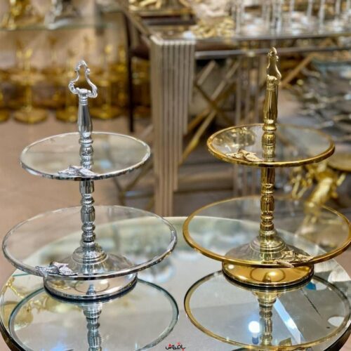 ایکیا شیرینی ۲ طبقه شیشه ای