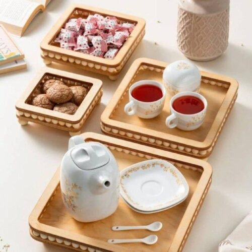 ست سینی ۴تکه مهره دار