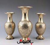 خرید و قیمت گلدان دکوراتیو آبکاری طلایی 2 گلدانهای دکوراتیو آبکاری