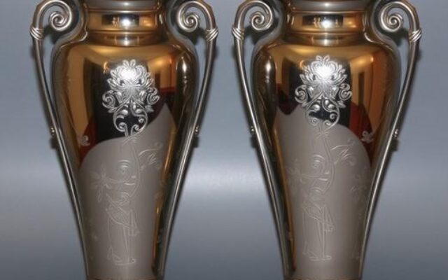 خرید و قیمت گلدان‌ دکوراتیو آبکاری طلایی